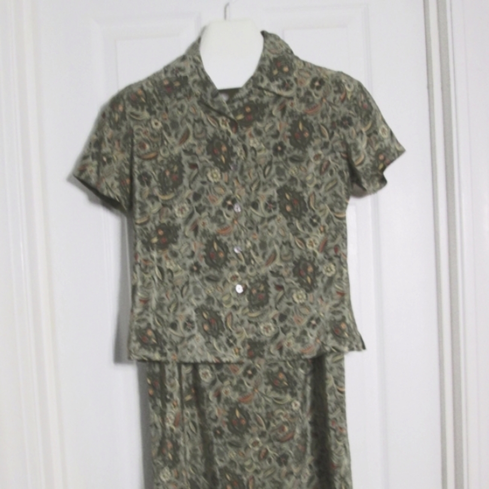 Silk skirt set Charter Club Lined